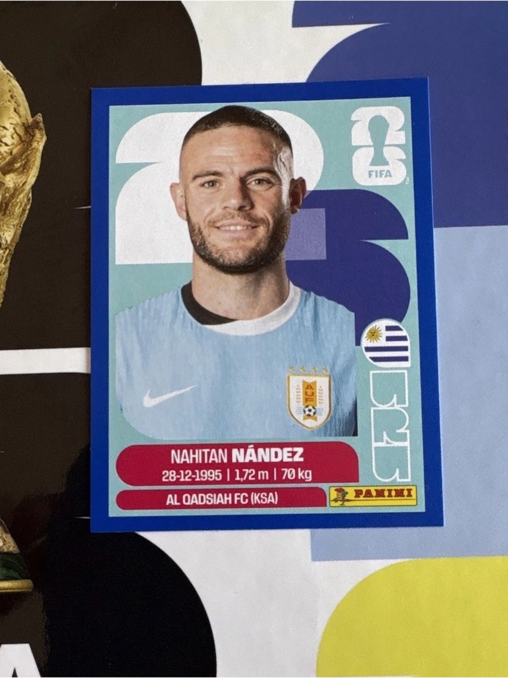 Panini FIFA World Cup 2026 Nahitan Nández Uruguay Blue Parallel Sticker URU 9